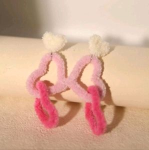 Fuzzy Heart Earrings